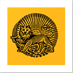 Persian Lion and Sun Posters and Art